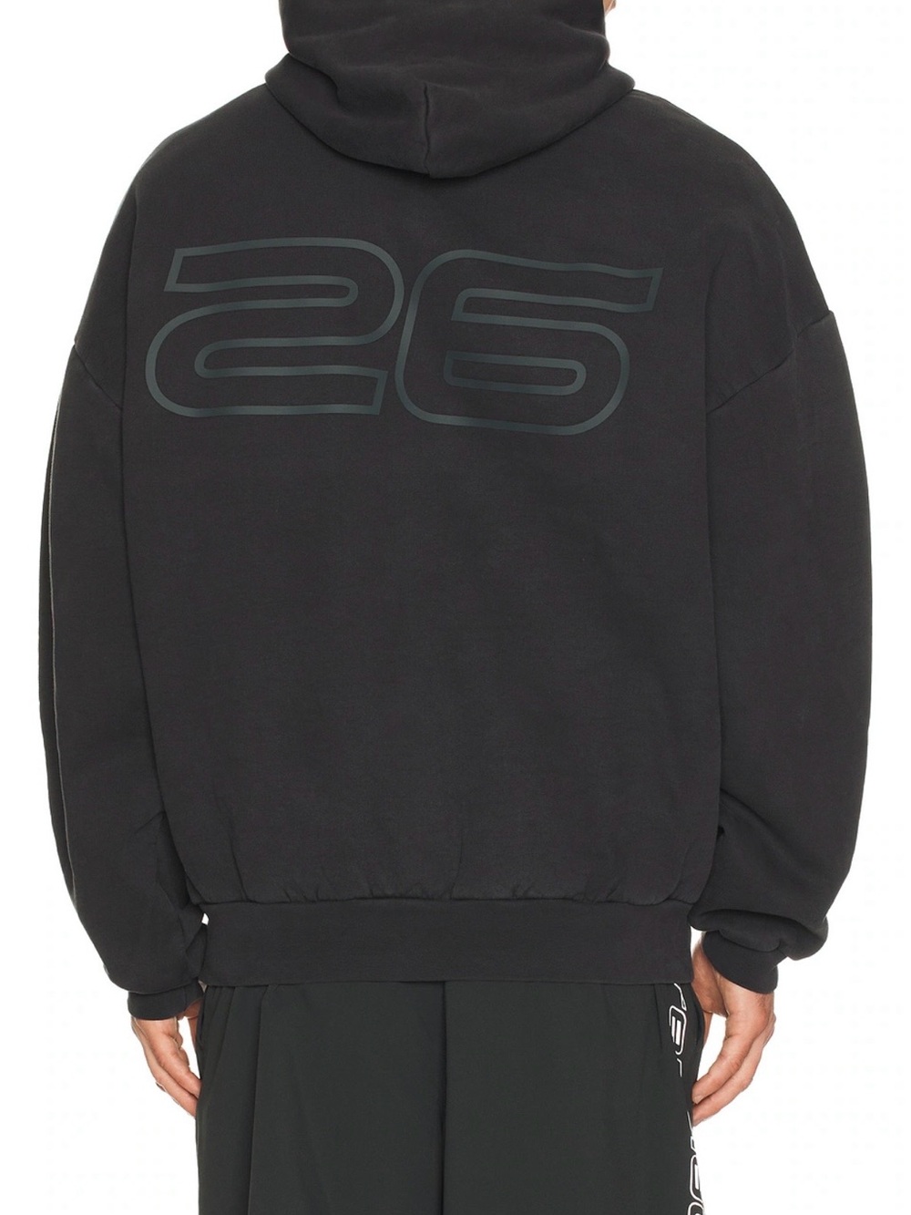 Men's Fear of God 90s Black Hooded Sweatshirt with Back '26' Graphict